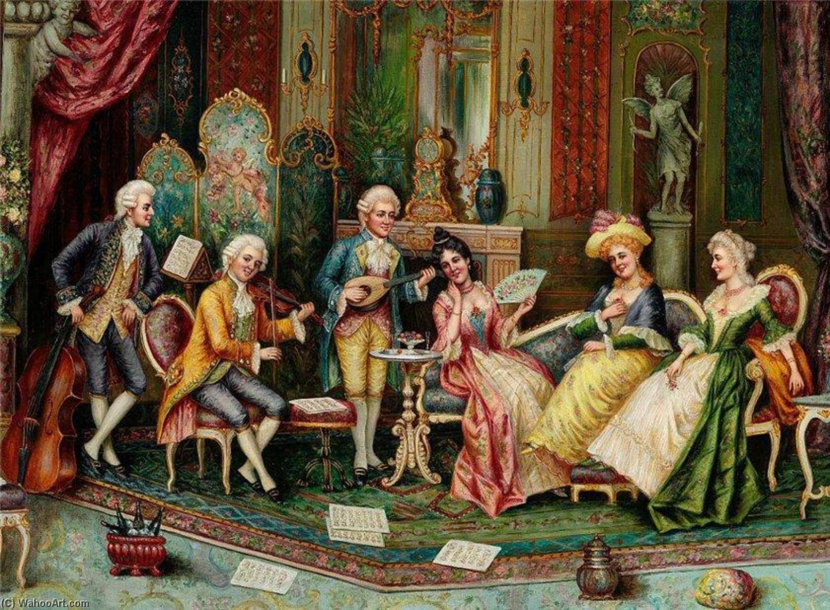 Wikioo.org - The Encyclopedia of Fine Arts - Painting, Artwork by Franz Von Persoglia - Music in the Salon