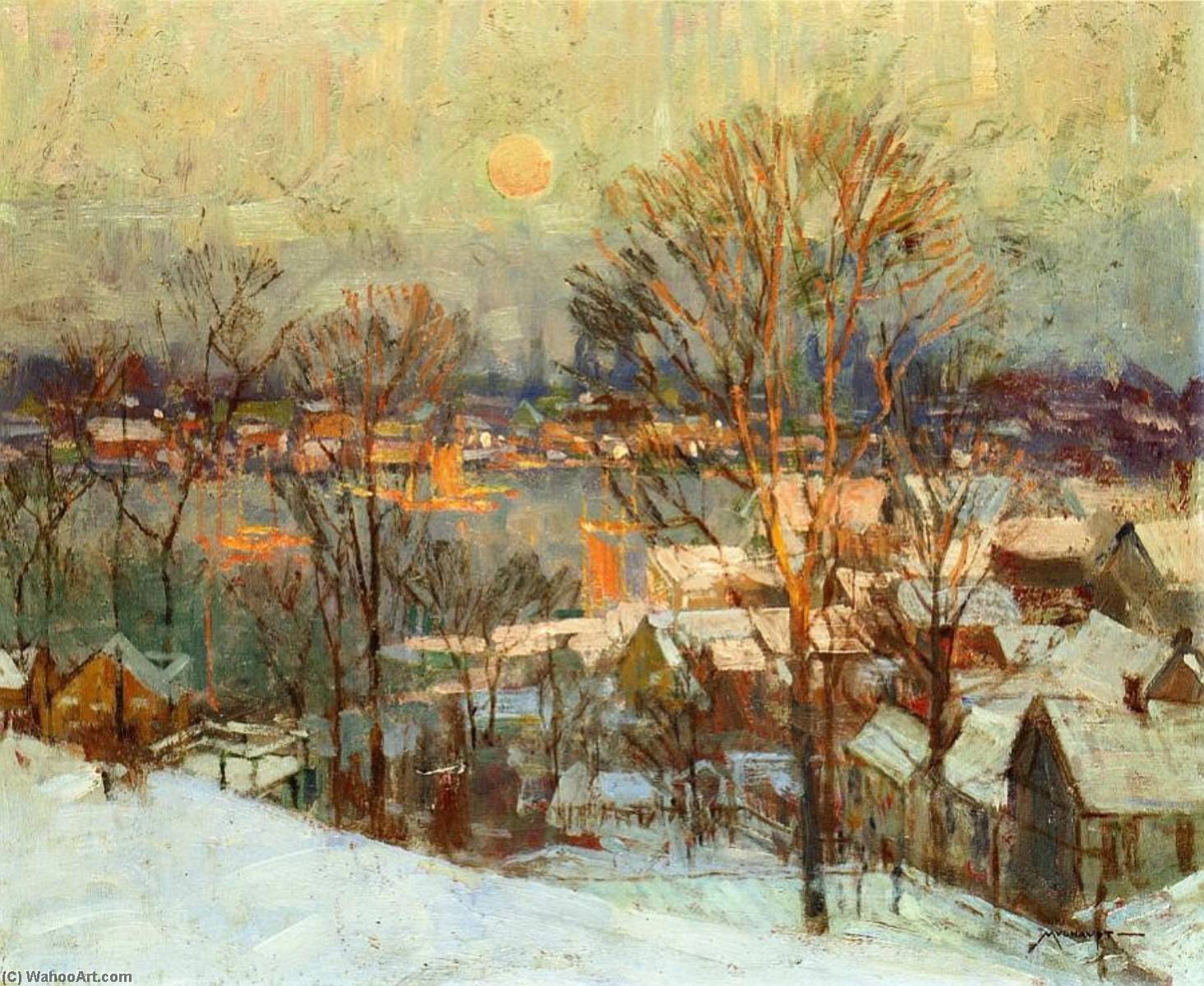 Wikioo.org - The Encyclopedia of Fine Arts - Painting, Artwork by Frederick John Mulhaupt - Gloucester Harbor, Winter