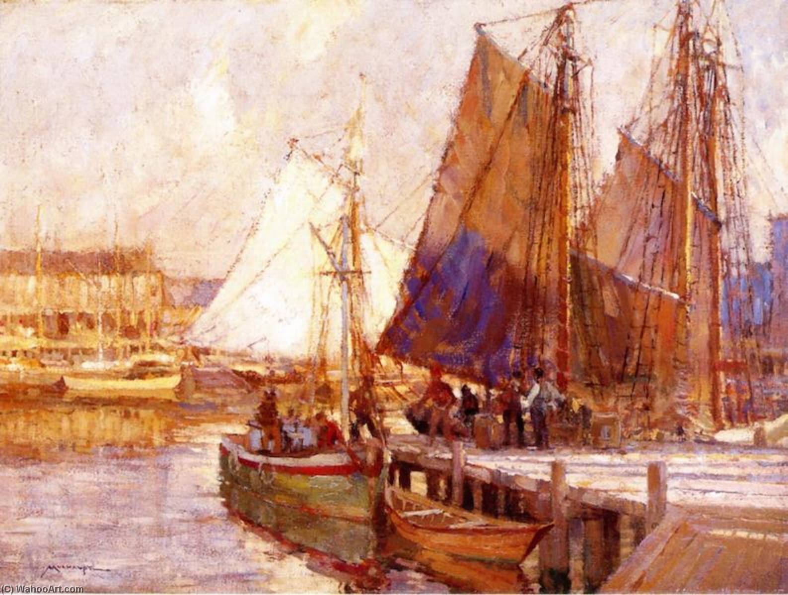 Wikioo.org - The Encyclopedia of Fine Arts - Painting, Artwork by Frederick John Mulhaupt - Harbor Scene
