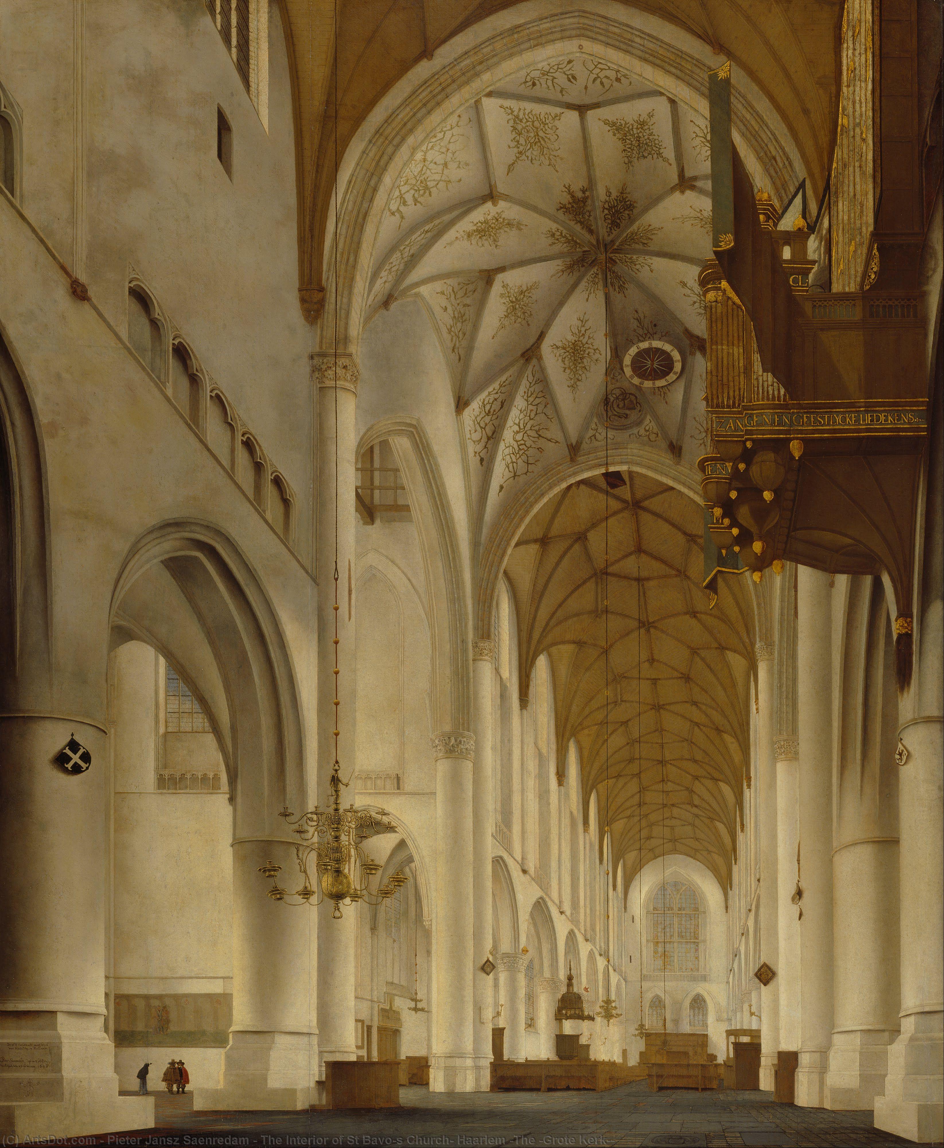 Wikioo.org - The Encyclopedia of Fine Arts - Painting, Artwork by Pieter Jansz Saenredam - The Interior of St Bavo's Church, Haarlem (The 'Grote Kerk')
