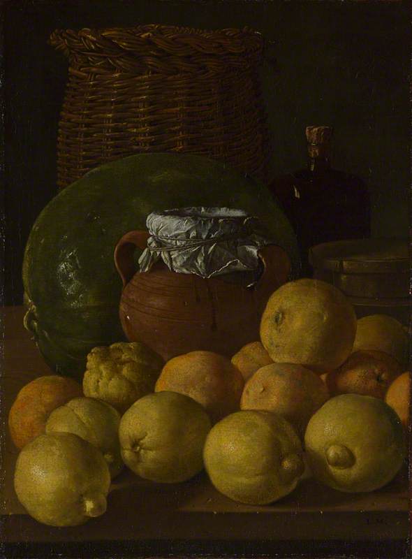 WikiOO.org - Enciklopedija dailės - Tapyba, meno kuriniai Luis Egidio Meléndez - Still Life with Lemons and Oranges