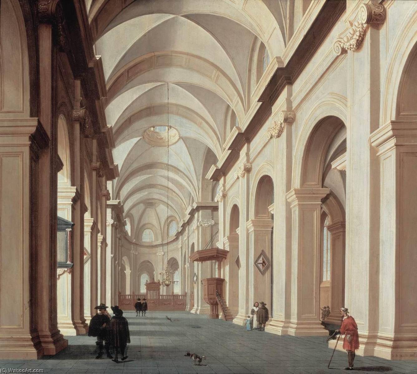 Wikioo.org - The Encyclopedia of Fine Arts - Painting, Artwork by Daniel De Blieck - Church Interior