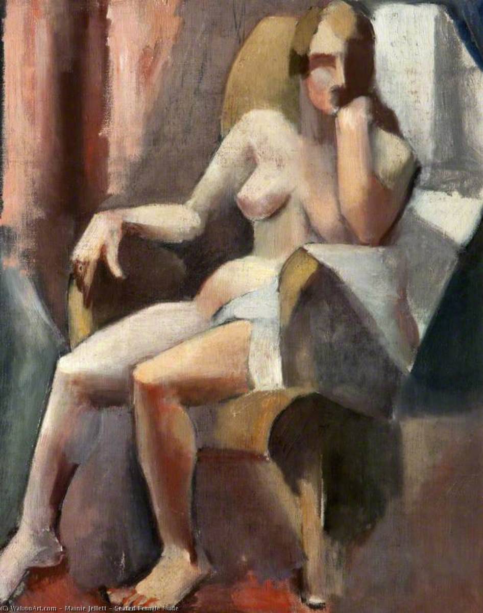 Wikioo.org – La Enciclopedia de las Bellas Artes - Pintura, Obras de arte de Mainie Jellett - sentado desnudo femenino