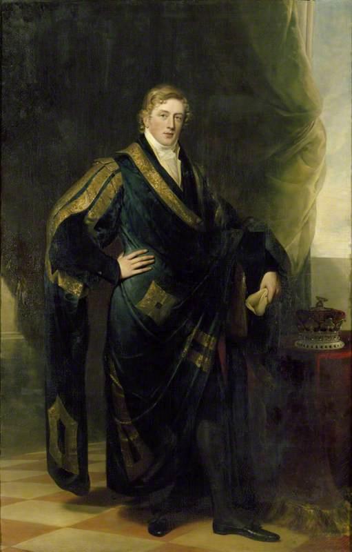 Wikioo.org - The Encyclopedia of Fine Arts - Painting, Artwork by George Sanders - George John Frederick Sackville, 4th Duke of Dorset, in Academic Robes