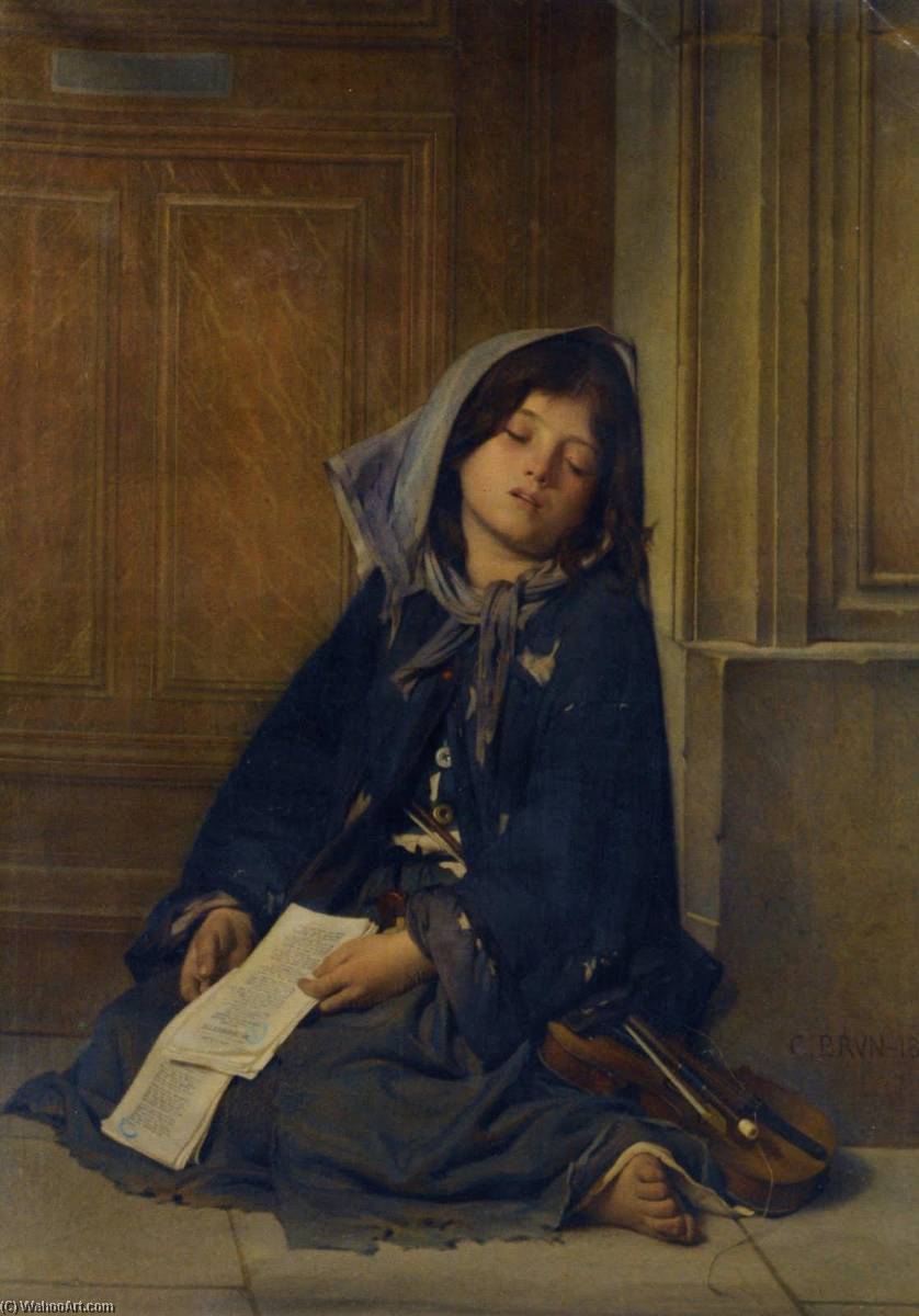 Wikioo.org – L'Encyclopédie des Beaux Arts - Peinture, Oeuvre de Guillaume Charles Brun - La Mendiante