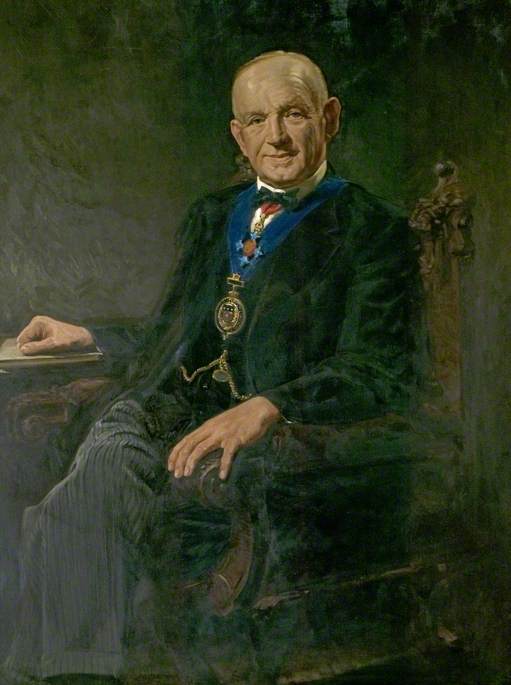 Wikioo.org - The Encyclopedia of Fine Arts - Painting, Artwork by Harold Gresley - Portrait of an Unknown Chairman of Derbyshire County Council
