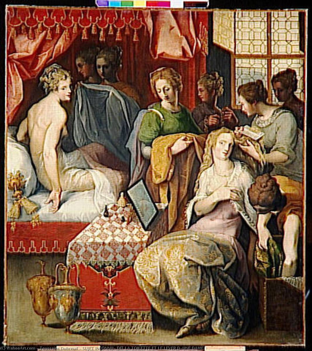 WikiOO.org - Encyclopedia of Fine Arts - Maleri, Artwork Toussaint Dubreuil - SUJET INCONNU, DIT LA TOILETTE ET LE LEVER D'UNE DAME