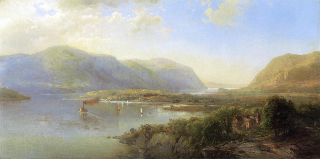 Wikioo.org - The Encyclopedia of Fine Arts - Painting, Artwork by Hermann Fuechsel - Highlands of the Hudson Near Westpoint
