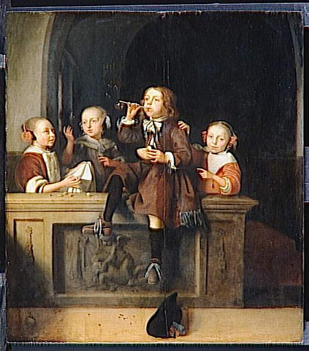 Wikioo.org – L'Encyclopédie des Beaux Arts - Peinture, Oeuvre de Pieter Cornelisz Van Slingeland - BULLES DE SAVON