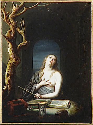Wikioo.org – L'Encyclopédie des Beaux Arts - Peinture, Oeuvre de Pieter Cornelisz Van Slingeland - SAINTE MADELEINE PENITENTE