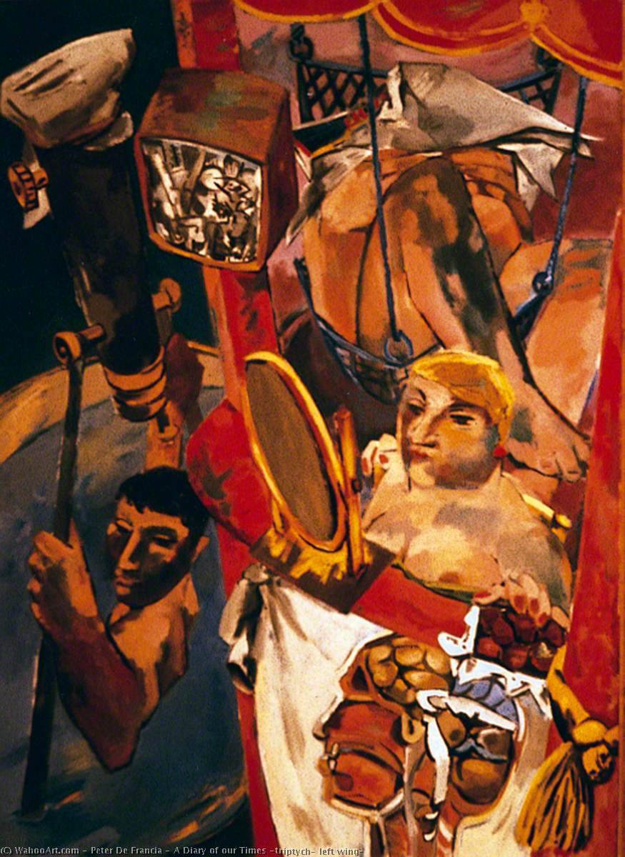 Wikioo.org - The Encyclopedia of Fine Arts - Painting, Artwork by Peter De Francia - A Diary of our Times (triptych, left wing)