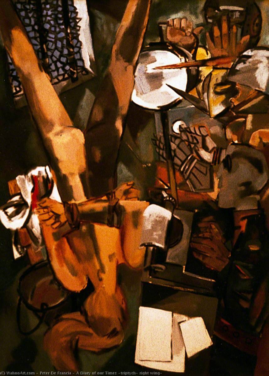 Wikioo.org - The Encyclopedia of Fine Arts - Painting, Artwork by Peter De Francia - A Diary of our Times (triptych, right wing)