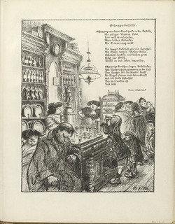 Wikioo.org - Bách khoa toàn thư về mỹ thuật - Vẽ tranh, Tác phẩm nghệ thuật Heinrich Zille - Schnapps Saloon (Schnapsdestille) (plate, folio 33) from the periodical Der Bildermann, vol. 1, no. 16 (November 1916)
