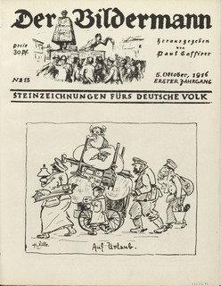 Wikioo.org - Bách khoa toàn thư về mỹ thuật - Vẽ tranh, Tác phẩm nghệ thuật Heinrich Zille - On Vacation (Auf Urlaub) (front cover, folio 26) from the periodical Der Bildermann, vol. 1, no. 13 (October 1916)