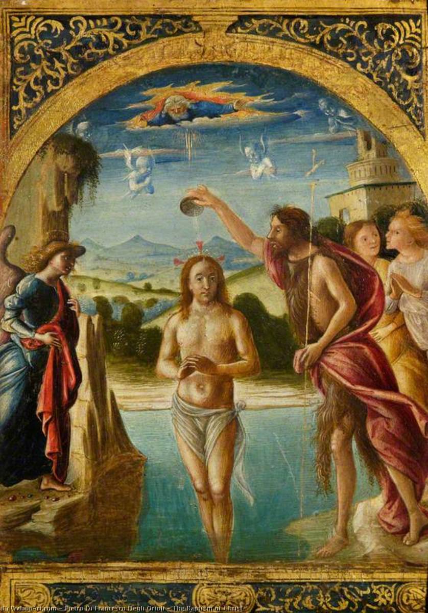 Wikioo.org - The Encyclopedia of Fine Arts - Painting, Artwork by Pietro Di Francesco Degli Orioli - The Baptism of Christ