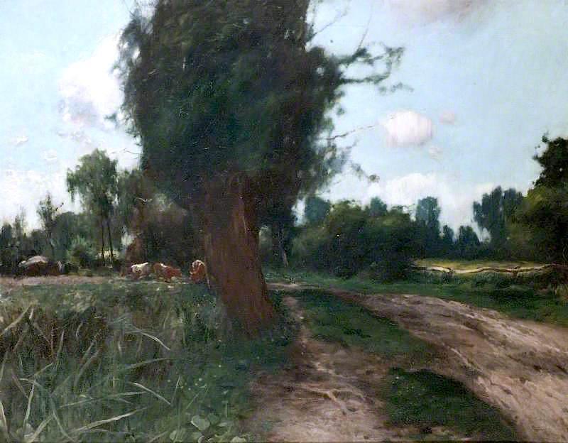 Wikioo.org - The Encyclopedia of Fine Arts - Painting, Artwork by Harry Becker - Landscape, Suffolk Meadows
