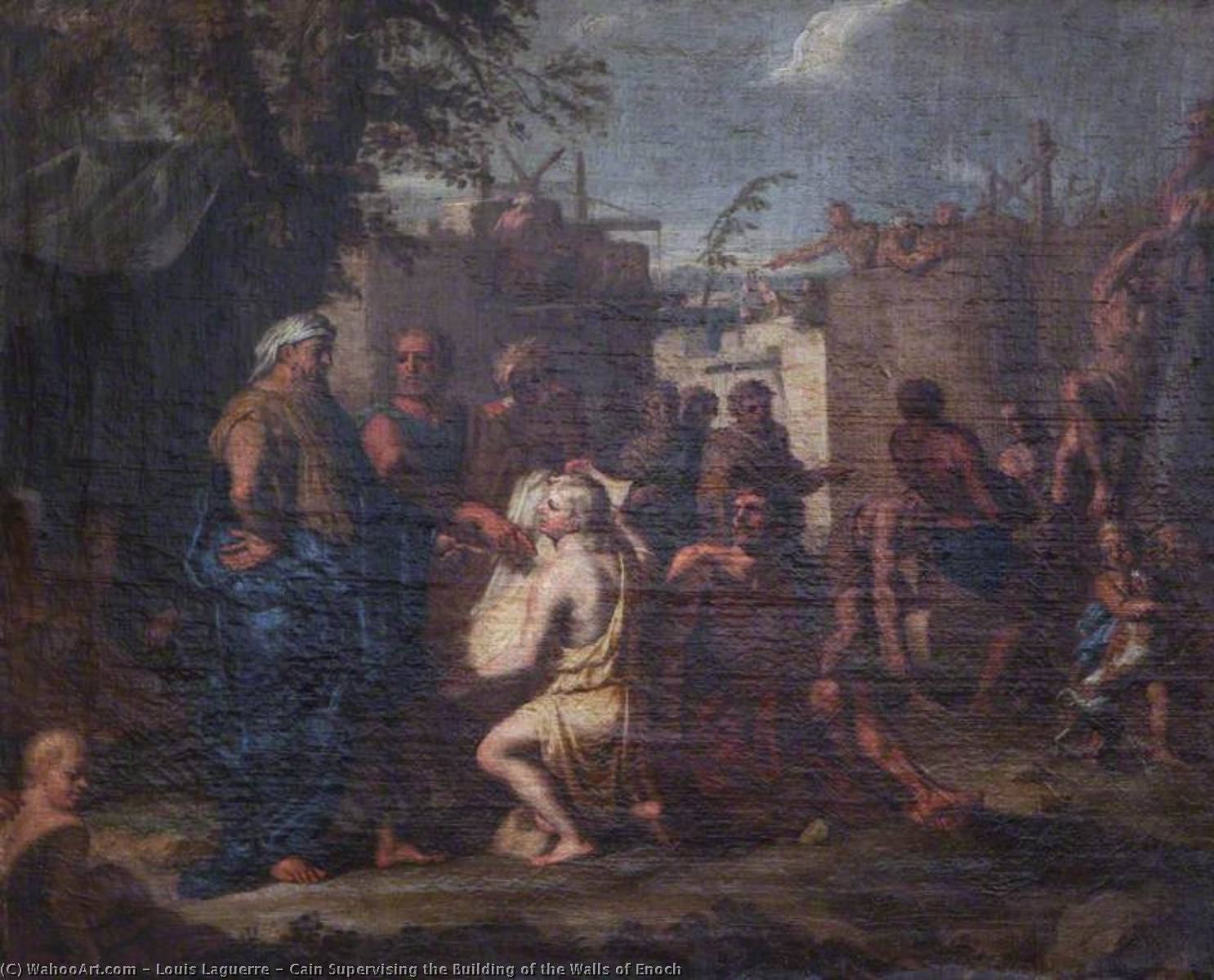Wikioo.org - The Encyclopedia of Fine Arts - Painting, Artwork by Louis Laguerre - Cain Supervising the Building of the Walls of Enoch