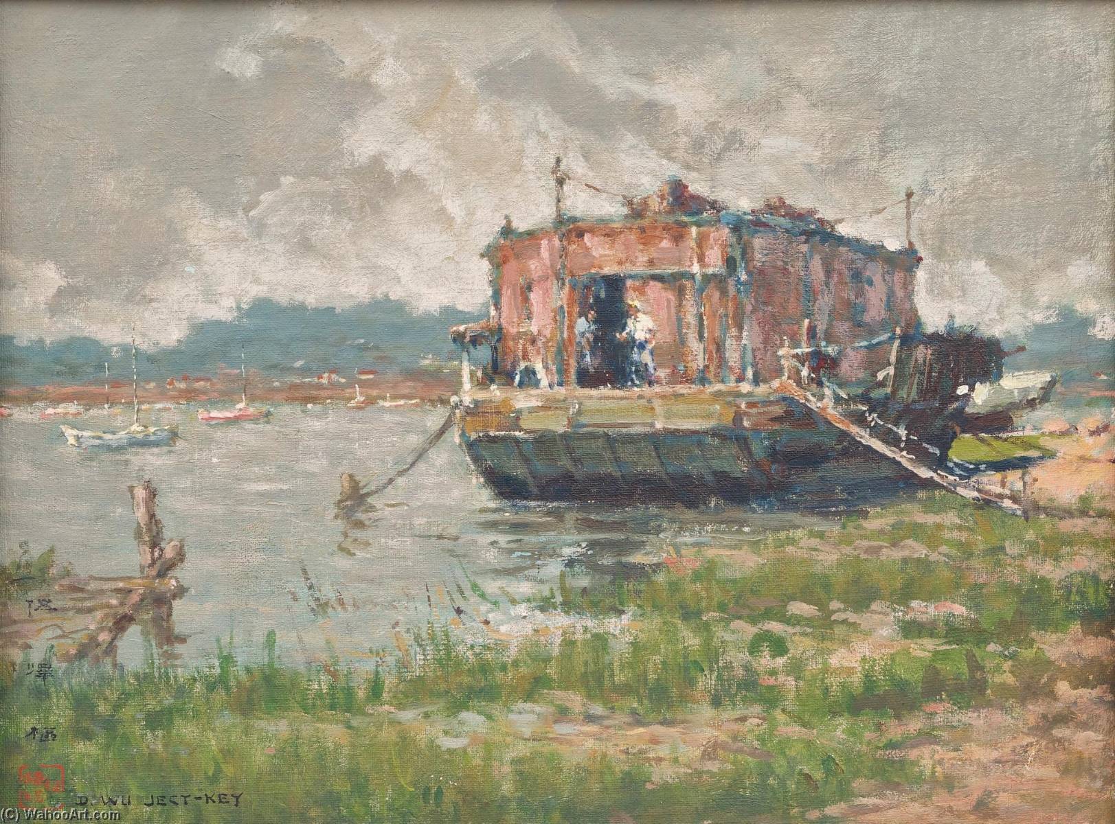 Wikioo.org - The Encyclopedia of Fine Arts - Painting, Artwork by David Wu Ject Key - Houseboat