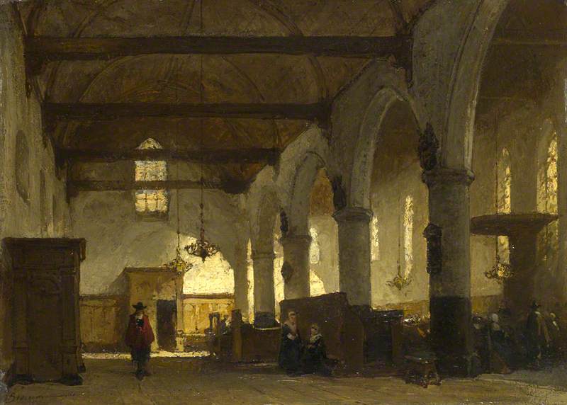 Wikioo.org - The Encyclopedia of Fine Arts - Painting, Artwork by Johannes Bosboom - The Interior of the Bakenesserkerk, Haarlem