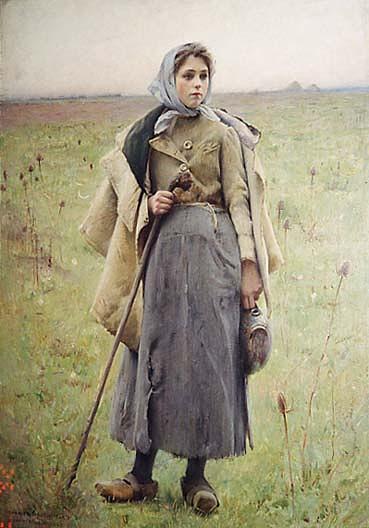 Wikioo.org - The Encyclopedia of Fine Arts - Painting, Artwork by Charles Sprague Pearce - La Fille du Berger, (painting)