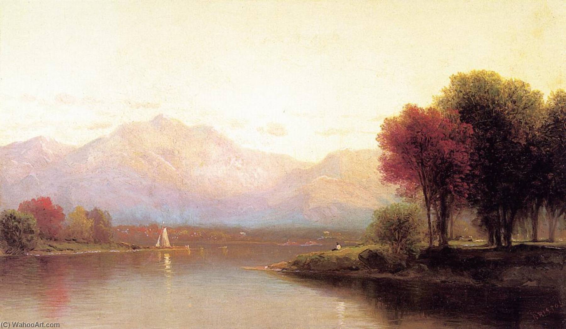 Wikioo.org - The Encyclopedia of Fine Arts - Painting, Artwork by John Bunyan Bristol - Inlet on Lake George