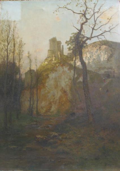 Wikioo.org - The Encyclopedia of Fine Arts - Painting, Artwork by Charles Busson - Le château de Lavardin