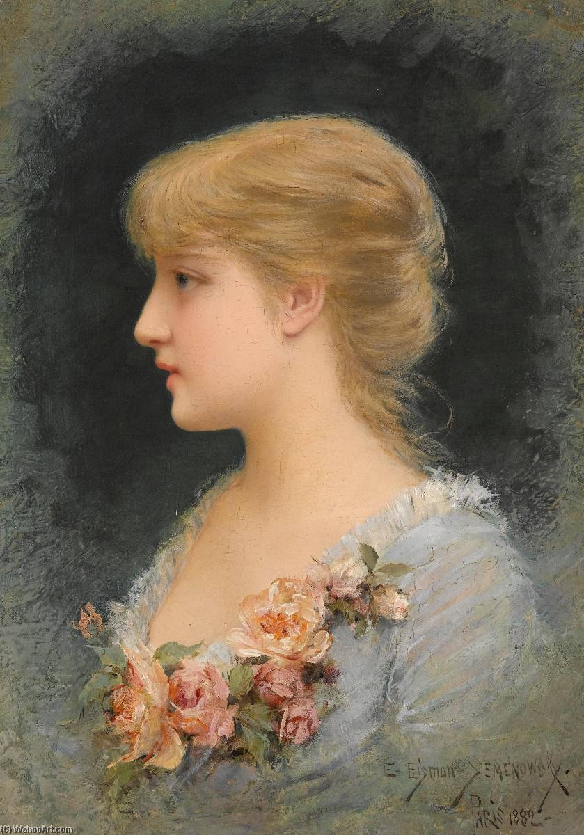 Wikioo.org - The Encyclopedia of Fine Arts - Painting, Artwork by Emile Eisman Semenowsky - Portrait of a Girl