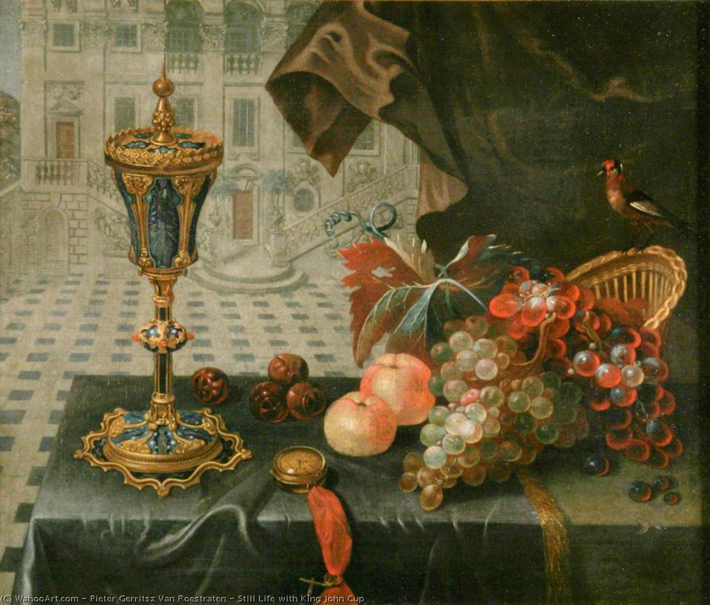 WikiOO.org – 美術百科全書 - 繪畫，作品 Pieter Gerritsz Van Roestraeten - 静物 与  国王  约翰  杯子