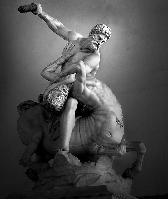 WikiOO.org - Enciklopedija likovnih umjetnosti - Slikarstvo, umjetnička djela Jean Boulogne - Hercules and the Centaur (also known as Hercules Beating Nessus)