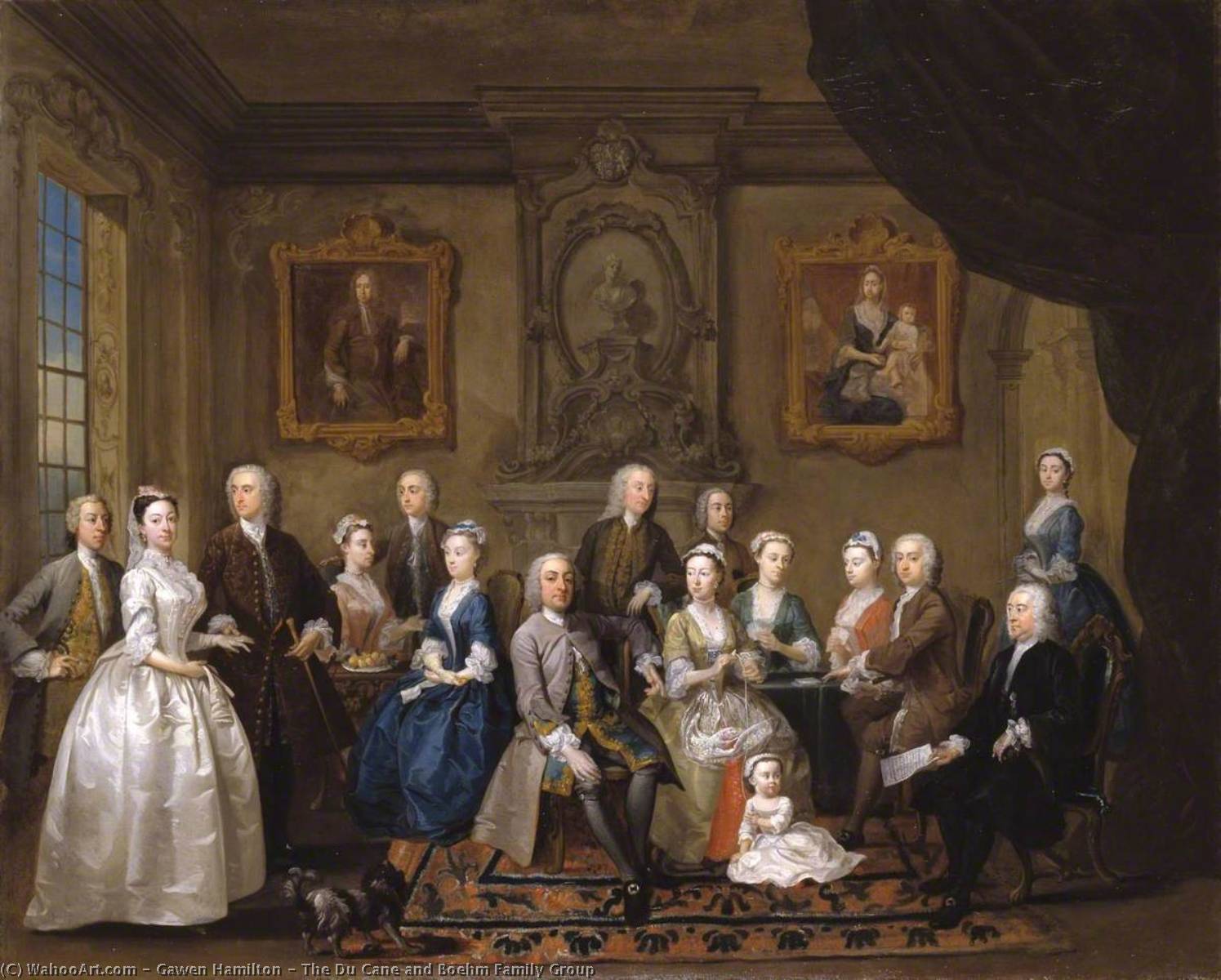 WikiOO.org - Енциклопедия за изящни изкуства - Живопис, Произведения на изкуството Gawen Hamilton - The Du Cane and Boehm Family Group