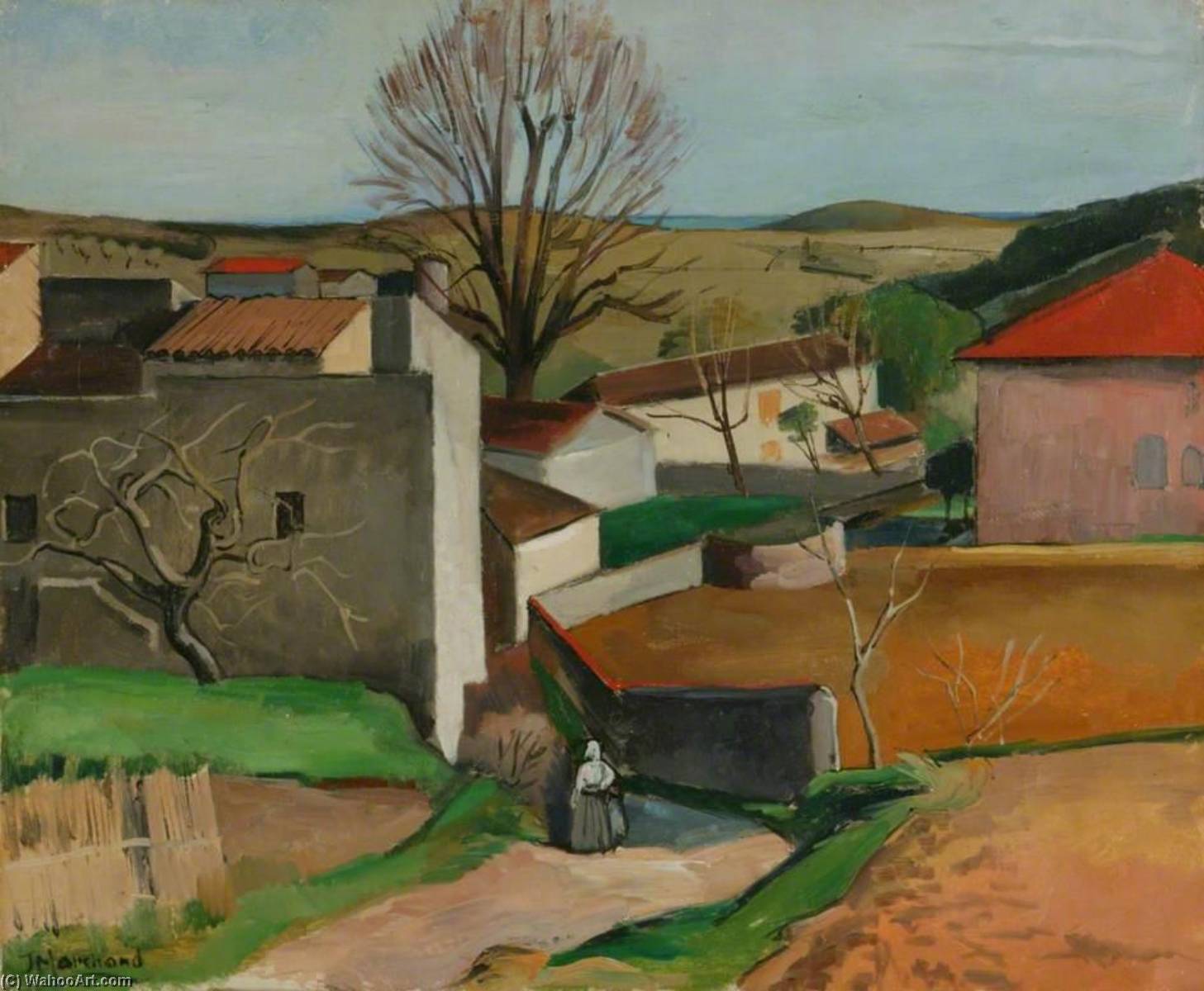 Wikioo.org - The Encyclopedia of Fine Arts - Painting, Artwork by Jean Hippolyte Marchand - French Village