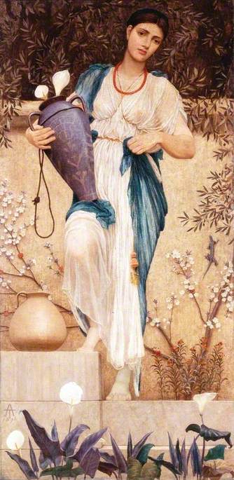 Wikioo.org - The Encyclopedia of Fine Arts - Painting, Artwork by Thomas Armstrong - Woman with Lilies