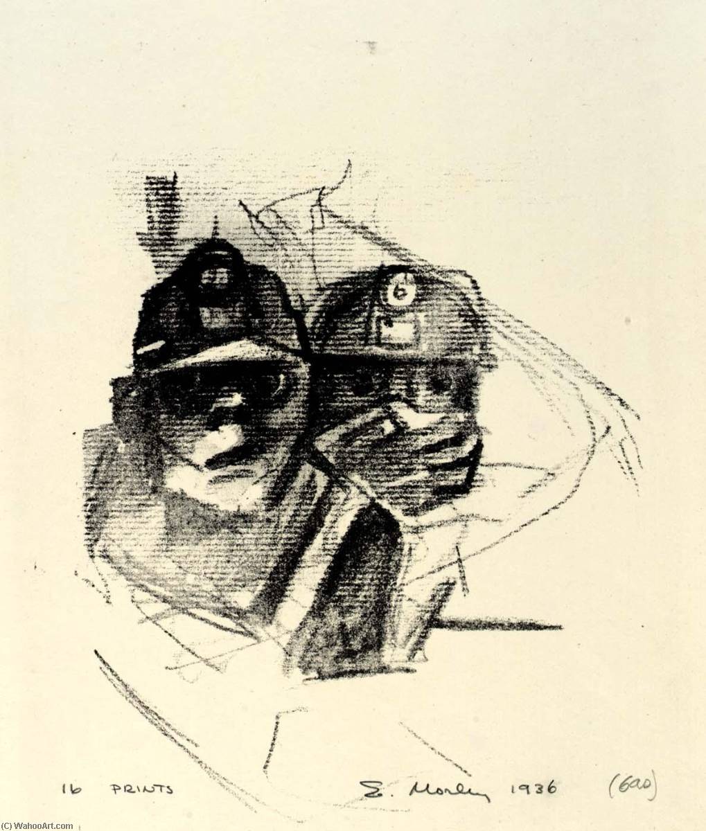 Wikioo.org - Bách khoa toàn thư về mỹ thuật - Vẽ tranh, Tác phẩm nghệ thuật Eugene Morley - (Two Miners with Cart)