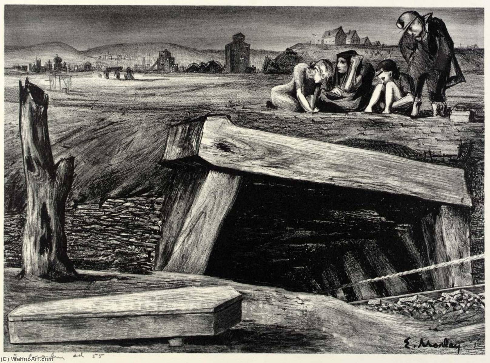 WikiOO.org - Encyclopedia of Fine Arts - Lukisan, Artwork Eugene Morley - Mine Rescue