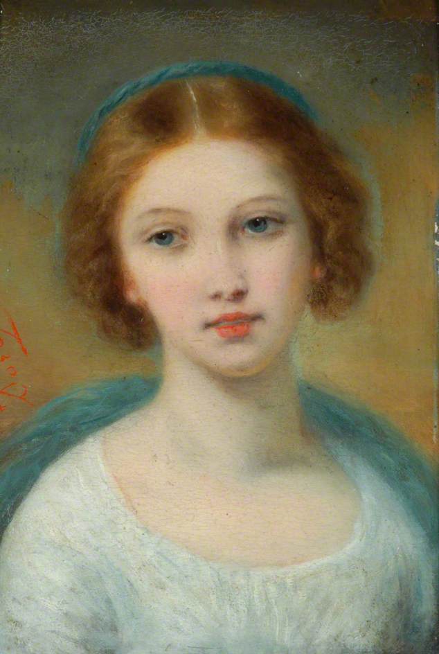 Wikioo.org - The Encyclopedia of Fine Arts - Painting, Artwork by Pierre Joseph Dedreux Dorcy - Head of a Young Girl