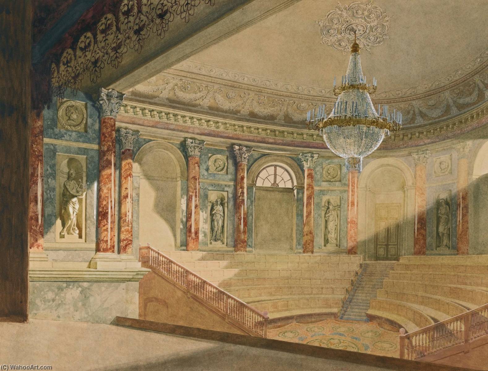 Wikioo.org - The Encyclopedia of Fine Arts - Painting, Artwork by Franz Kopallik - The Hermitage Theatre