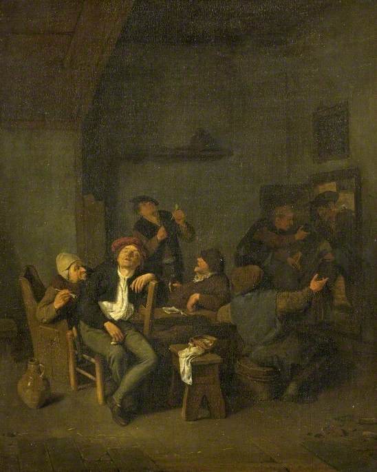 WikiOO.org - אנציקלופדיה לאמנויות יפות - ציור, יצירות אמנות Cornelis Dusart - Tavern Interior