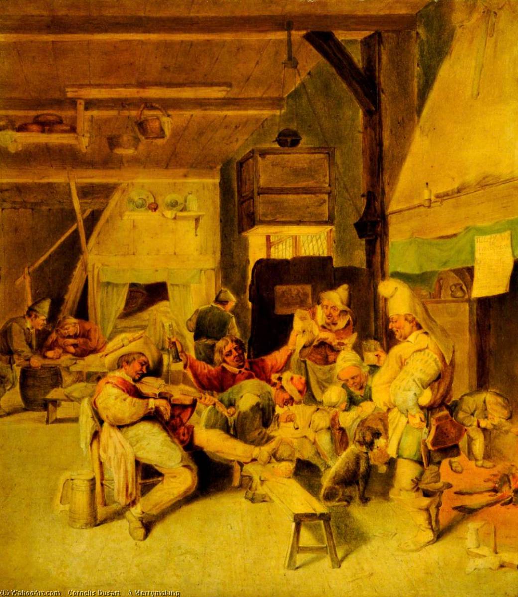 WikiOO.org - Enciklopedija dailės - Tapyba, meno kuriniai Cornelis Dusart - A Merrymaking