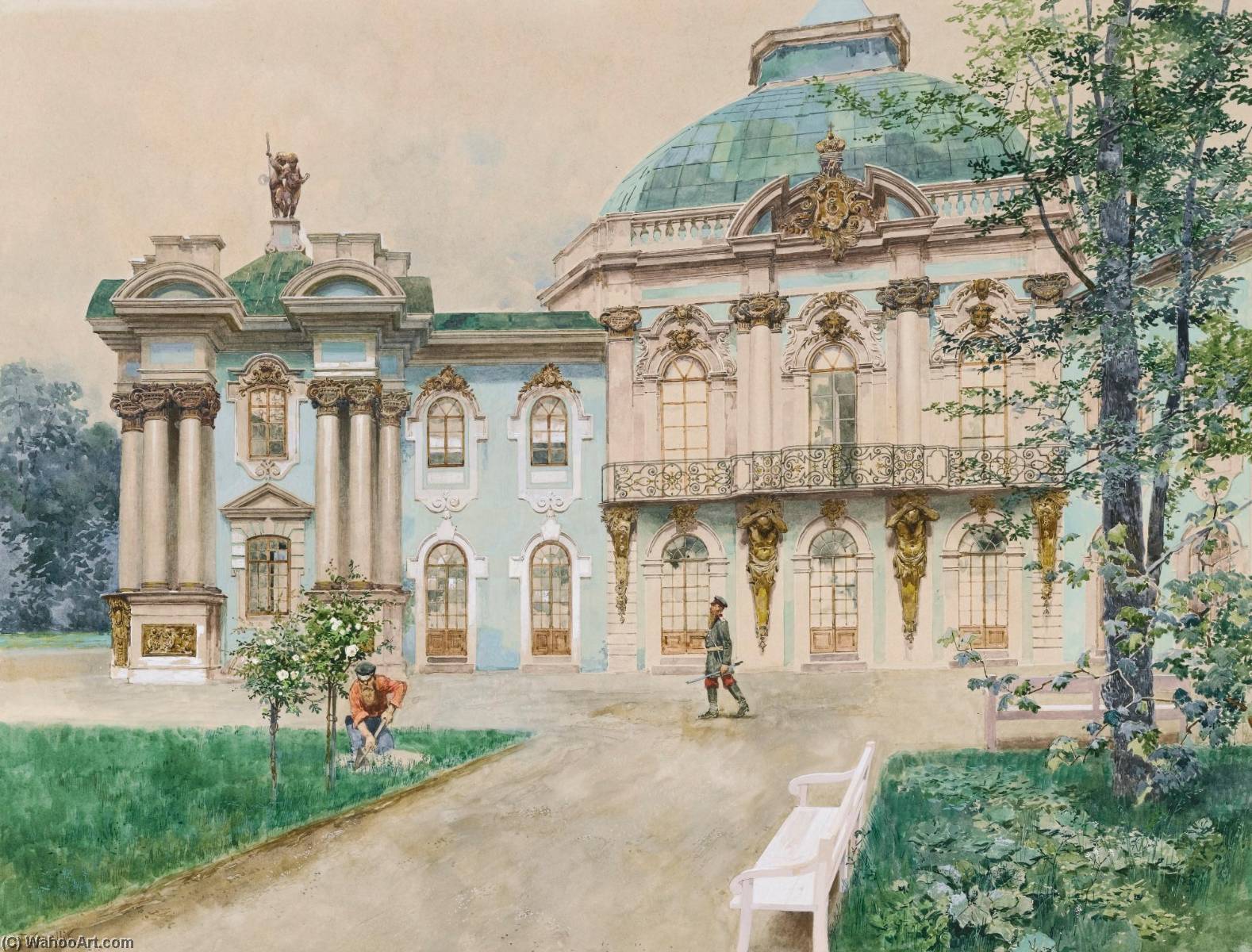 WikiOO.org - Encyclopedia of Fine Arts - Maľba, Artwork Franz Kopallik - Tsarskoe Selo