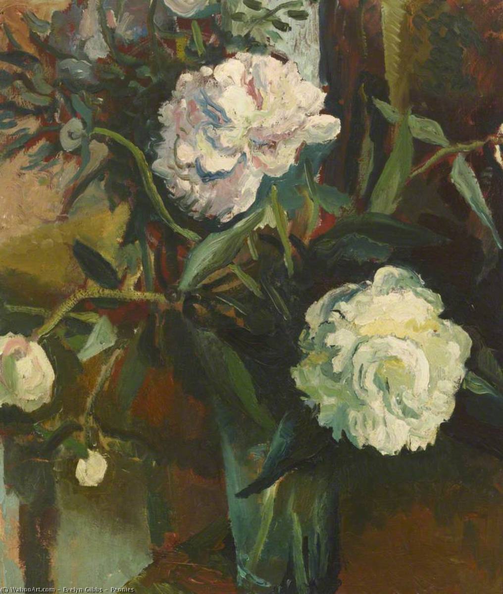 Wikioo.org - The Encyclopedia of Fine Arts - Painting, Artwork by Evelyn Gibbs - Peonies