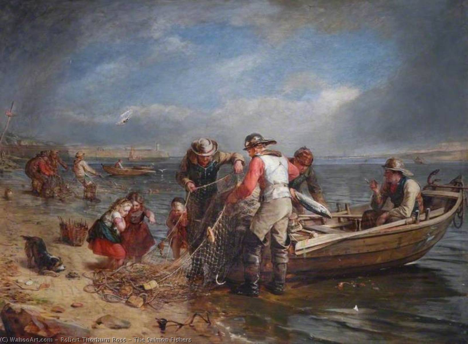 Wikioo.org - The Encyclopedia of Fine Arts - Painting, Artwork by Robert Thorburn Ross - The Salmon Fishers