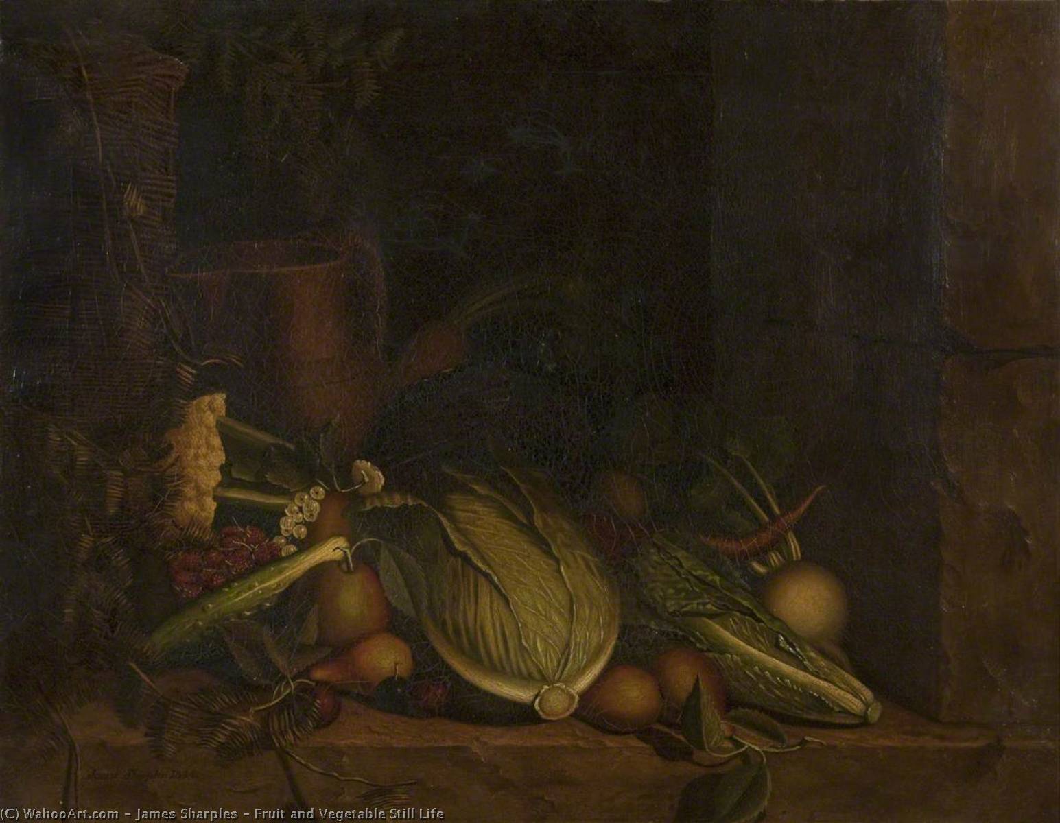 Wikioo.org - The Encyclopedia of Fine Arts - Painting, Artwork by James Sharples - Fruit and Vegetable Still Life
