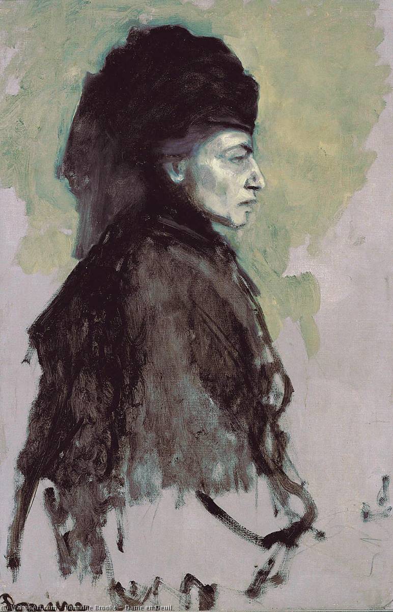 WikiOO.org – 美術百科全書 - 繪畫，作品 Romaine Brooks - 贵妇人 恩 Deuil