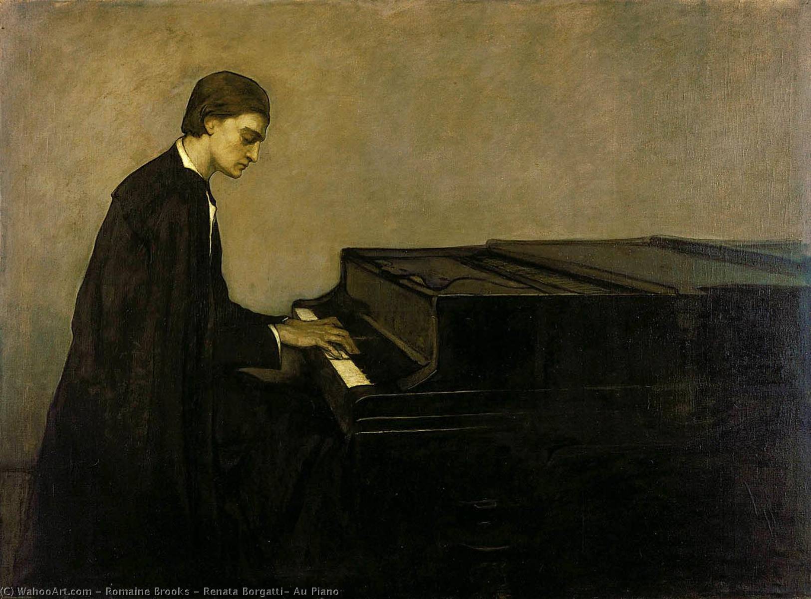 Wikioo.org – L'Encyclopédie des Beaux Arts - Peinture, Oeuvre de Romaine Brooks - renata borgatti , Au Leçon de piano
