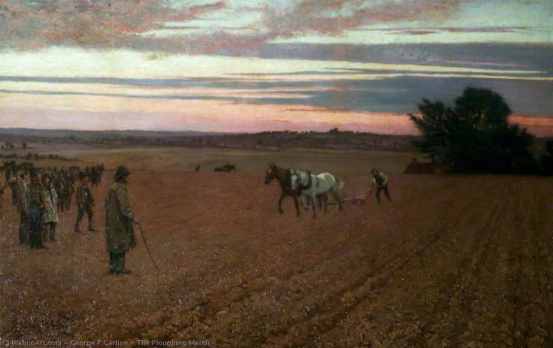 Wikioo.org - The Encyclopedia of Fine Arts - Painting, Artwork by George F Carline - The Ploughing Match