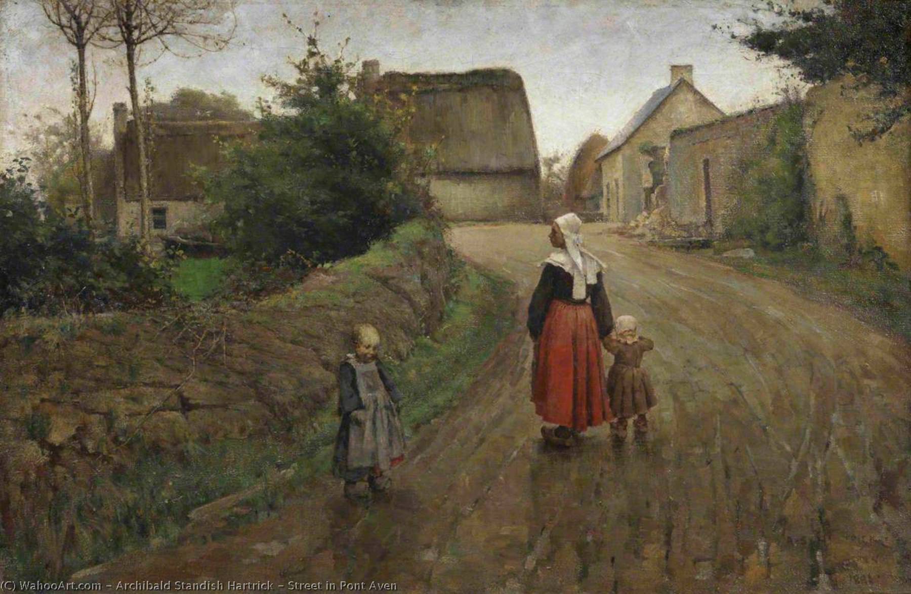 Wikioo.org - The Encyclopedia of Fine Arts - Painting, Artwork by Archibald Standish Hartrick - Street in Pont Aven