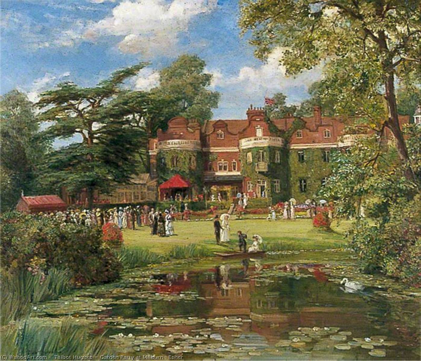 Wikioo.org - The Encyclopedia of Fine Arts - Painting, Artwork by Talbot Hughes - Garden Party at Milburn, Esher