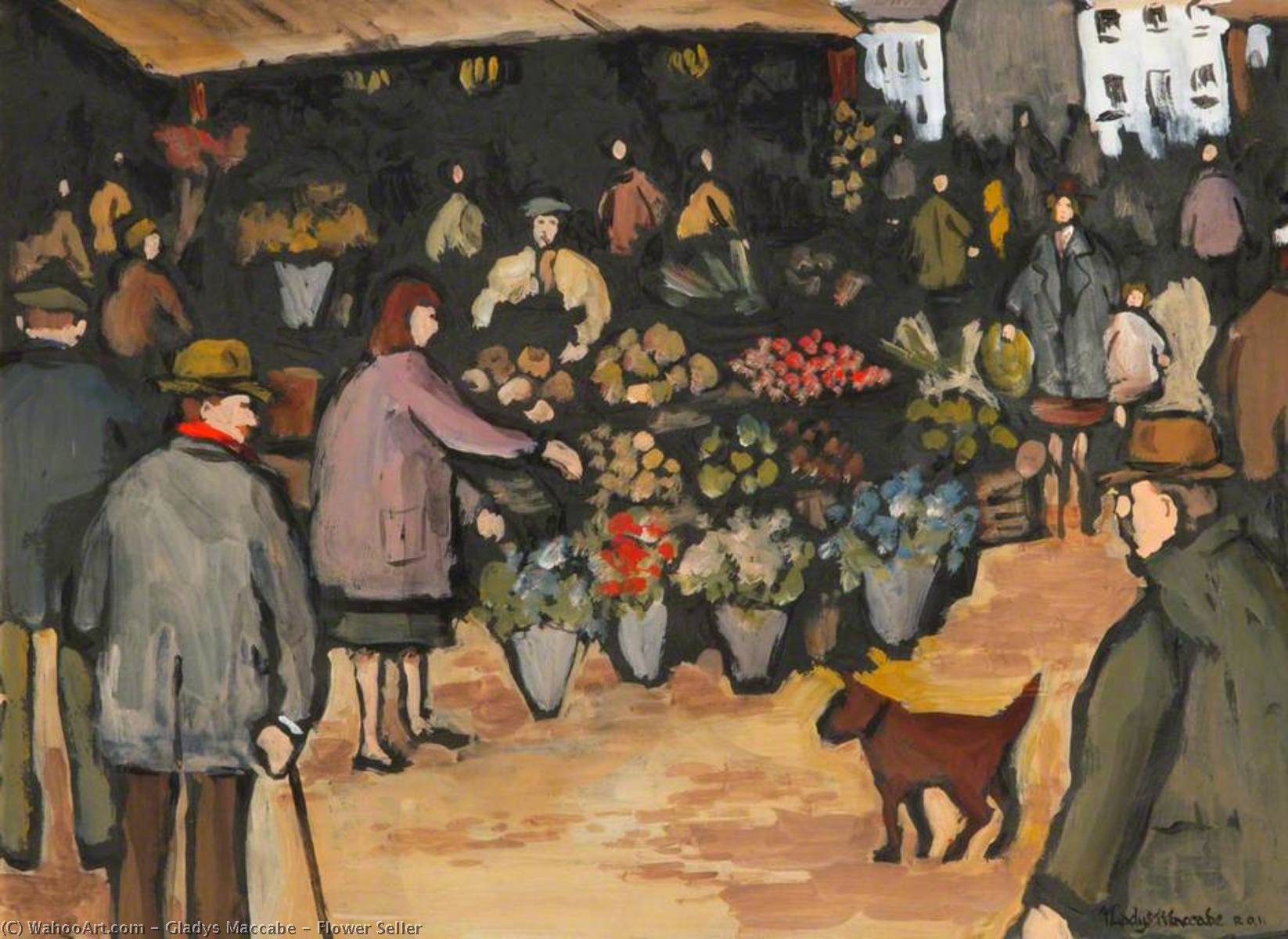Wikioo.org - The Encyclopedia of Fine Arts - Painting, Artwork by Gladys Maccabe - Flower Seller