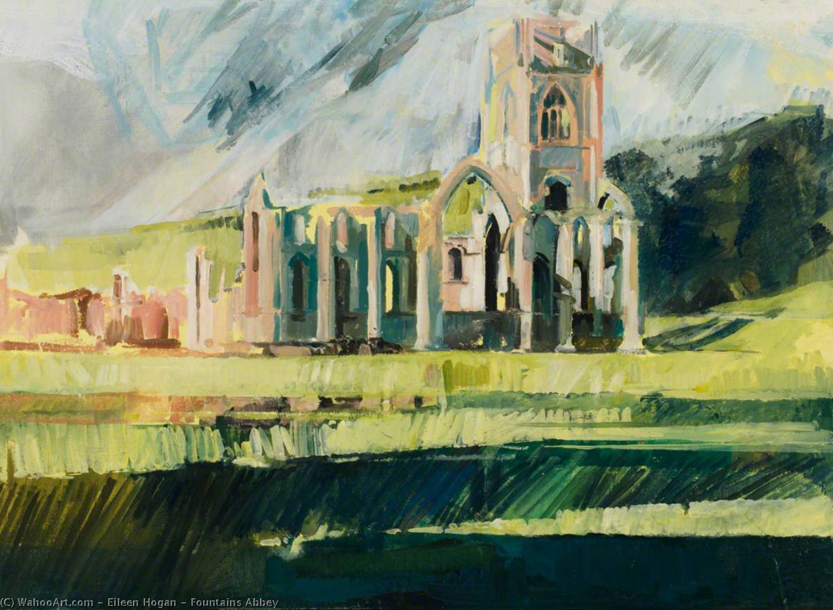 Wikioo.org - The Encyclopedia of Fine Arts - Painting, Artwork by Eileen Hogan - Fountains Abbey