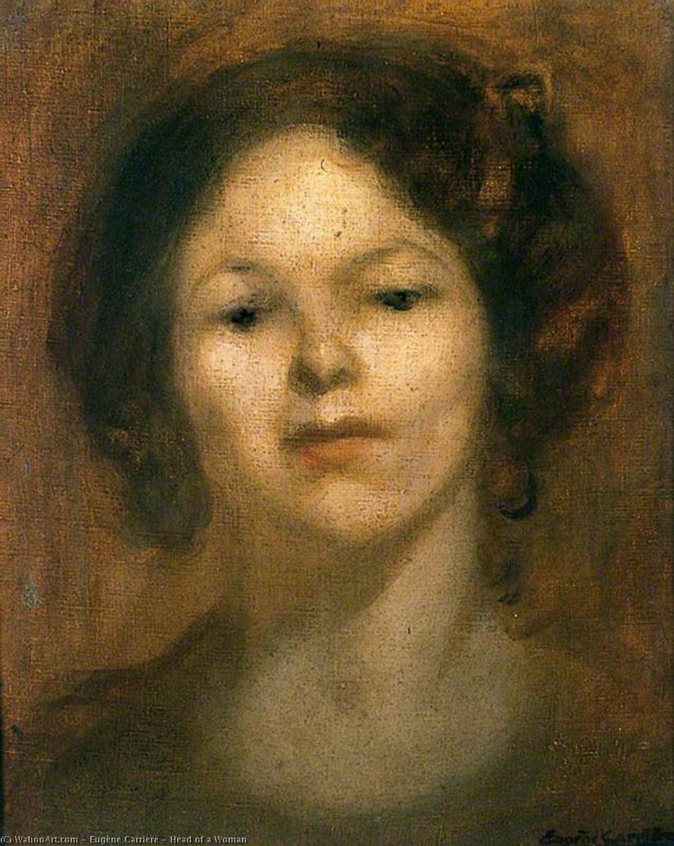 Wikioo.org - The Encyclopedia of Fine Arts - Painting, Artwork by Eugène Anatole Carrière - Head of a Woman